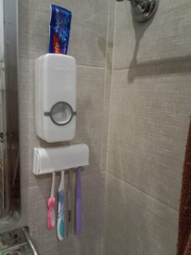 Set of Toothpaste Dispenser & Brush Holder photo review