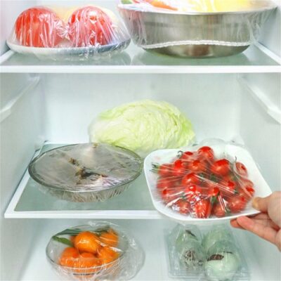 100 Pcs Disposable Cling Film Cover Elastic Food Storage Covers photo review