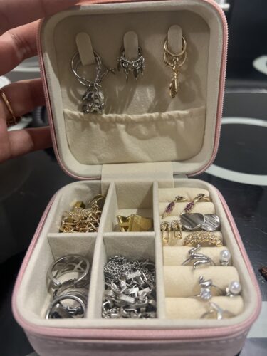 Jewellery Organizer Box with Zipper ,Hair Accessories Leather Jewellery Organizer Box with Zipper photo review